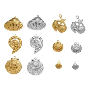 Edelstahl-Anhänger Set mit Muscheln und Seesternen für DIY-Schmuckherstellung