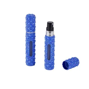 Frasco atomizador de perfume recargable de perlas de 6ml con bomba de presion y ventana.
