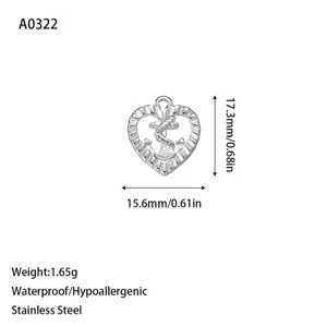 Detailed size chart for heart anchor stainless steel DIY jewelry pendant accessory