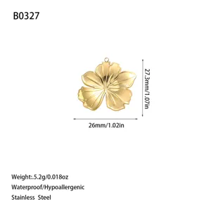 Detailed specifications of gold stainless steel flower pendant DIY jewelry accessory