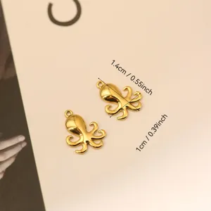Detailmaße des goldenen Oktopus-Anhängers aus Edelstahl für DIY-Schmuckherstellung
