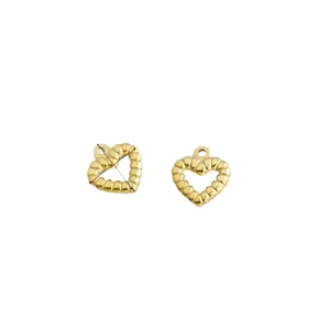 Ciondoli a forma di cuore in acciaio al titanio placcato oro 18K per la creazione di gioielli