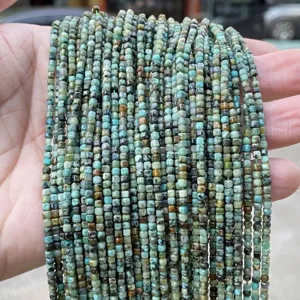 Natürliche afrikanische Türkis 2mm facettierte quadratische Perlen für DIY Schmuckherstellung