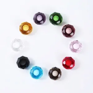 Premium 14mm faceted crystal abacus large hole beads in a colorful circle layout