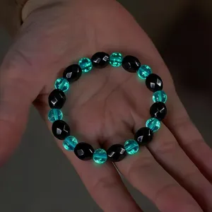 Leuchtendes Hämatit Glas Perlen Armband Für Damen Herren Energie Glühen Im Dunkeln Yoga Fitness Mode Schmuck Armband
