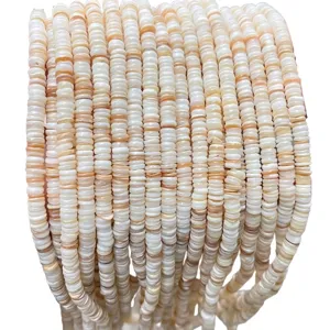 Natuurlijke zoetwater schelp ronde tussenkralen 6x2mm voor DIY handgemaakte sieraden