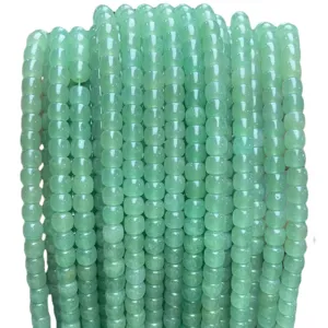 Natural green aventurine jade barrel shaped loose beads for DIY jewelry making 8-10mm