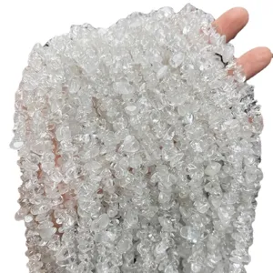 Natural clear quartz chip beads for DIY jewelry making, high quality irregular crystal stones