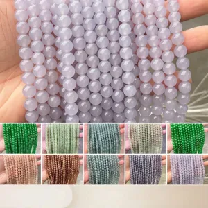 Chalcedony Jade Stone Round Beads Abacus Beads For DIY Jewelry Making Necklaces Bracelets Strands Handmade Craft Accessories