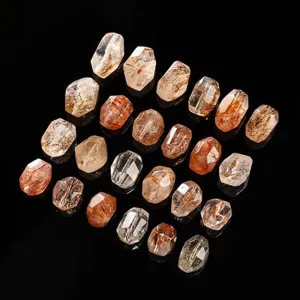 Premium facettierte Super Seven Quarzperlen in unregelmäßiger Form für DIY Schmuck.