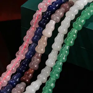 Natuurlijke Aventurijn Jade Losse Kralen Pompoen Vorm Voor DIY Sieraden Maken Hanger Ketting Armband Accessoire Traditionele Stijl