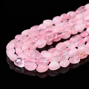 Cuentas de cuarzo rosa natural de forma libre para la creación de joyas artesanales DIY