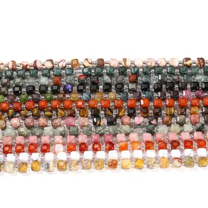 Perles carrées en cristal naturel et agate de 6mm 8mm pour la création de bijoux