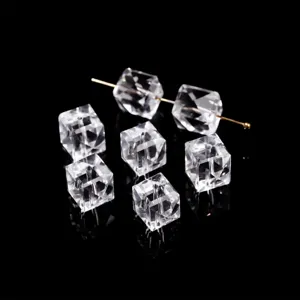 Clear faceted cube natural white crystal beads for DIY jewelry and accessory making