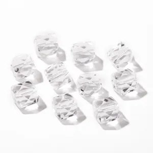 Faceted natural white crystal cube sugar beads for DIY handcrafted jewelry making accessories