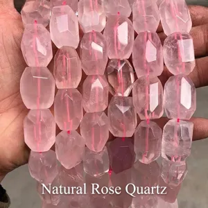 Natürliche rosa Rosenquarz Perlen unregelmäßig facettiert für DIY Schmuckherstellung