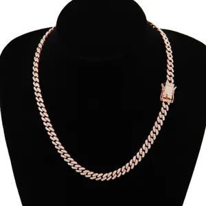 Hip Hop Iced Out Blatt Panzerkette Für Herren Damen Strass Legierung Kette Schmuck Gold Silber Galvanisiert Streetwear Accessoires