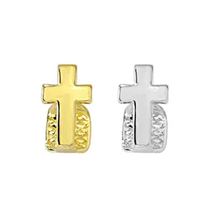 Hip Hop Teeth Grills Cross Design Tooth Grillz Gold Silver Plated Copper Rapper Jewelry For Unisex Party Performance Accessories
