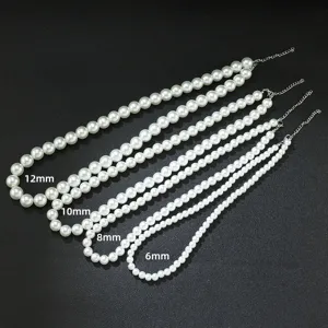 Handgefertigte Unisex Künstliche Perlenkette Streetwear Trendige Rundperlen Choker Halskette Für Damen Herren Schmuck Verstellbare Kette