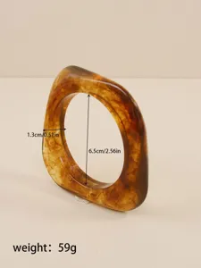 Retro unregelmäßiger Acryl-Acetat-Armreif mit Schildpatt-Textur, Gewichts- und Maßangaben