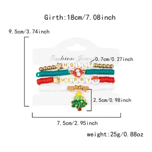 Detaillierte Größenübersicht für das Weihnachts-Armbandset mit Weihnachtsmann-Anhänger