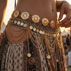 Bohemian Vintage Multi Layer Tassel Coin Waist Chain For Women Belly Dance Body Chain Ethnic Gypsy Jewelry Accessories