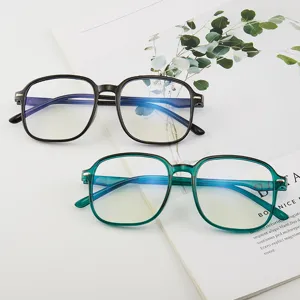 Occhiali Anti Luce Blu Retro Montatura Grande Lega di Titanio Occhiali da Computer Senza Gradazione per Uomo Donna