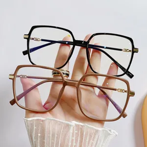 Montatura per Occhiali Quadrati Anti Luce Blu Oversize alla Moda Donna Miopia Occhiali Ottici Montatura Decorativa da Scrivania