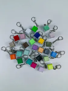Colorful transparent mechanical keyboard switch keychain stress relief toy color detail view