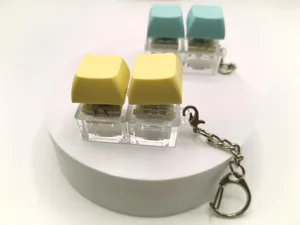 Decompression mechanical keyboard switch keychain with light up design for bags and keys