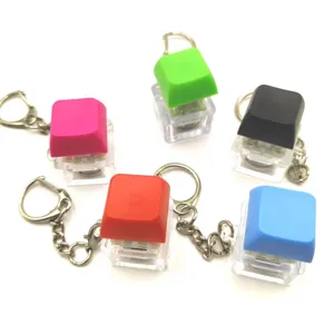 Luminous mechanical keyboard switch keycap keychains in five bright colors