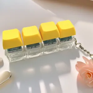 Luminous Mechanical Keyboard Clicker Fidget Toy Keychain Portable Stress Relief Finger Toy LED Light Up Stress Vent Pendant