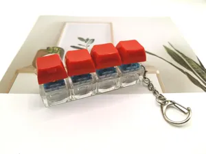 Mechanical keyboard switch fidget clicker keychain stress relief toy detail view pendant