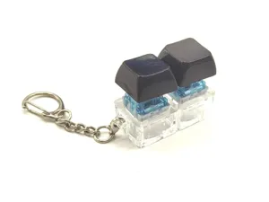 Mechanical keyboard switch keychain double key stress relief decompression fidget toy pendant