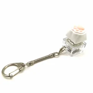 Cute cat paw mechanical switch keychain with glowing light and soft silicone texture
