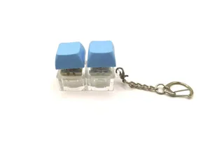 Portable mechanical keyboard switch fidget toy keychain double keycap stress relief gift