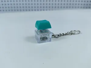 Transparent mechanical keyboard switch fidget toy keychain with LED light, decompression pendant