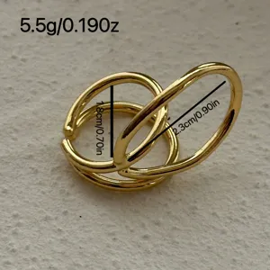 Detailansicht eines unregelmäßig gewickelten Goldrings mit Maßen und 5,5g Gewicht