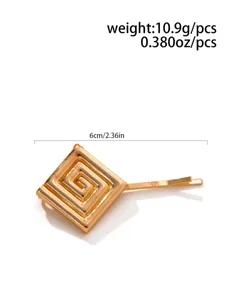 Vintage goldene geometrische Spirale quadratische Haarnadel für Damen Accessoire