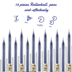Set de 12 boligrafos de gel 0.5mm secado rapido tinta liquida escritura suave oficina