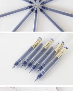 Bolígrafos de gel transparentes punta fina 0.5mm escritura suave papetería de oficina.
