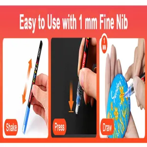 1mm acrylic marker pen fine nib paint pen for rock painting art drawing outlining crafts supply.