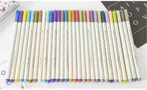 Detailansicht von 25 bunten Metallic-Markern für DIY-Zeichnungen und kreatives Basteln.