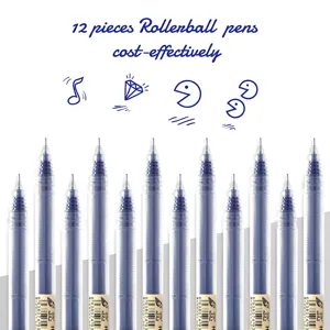 Bolígrafo Rollerball de Secado Rápido Líquido Directo Punta Fina Bolígrafo de Gel Escritura Suave Tinta de Carbono Para Oficina Escuela Examen