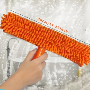 Multi-Functional Window Squeegee Cleaner Set Chenille Glass Scrubber Stainless Steel Long Handle Car Bathroom Cleaning Tool Brush