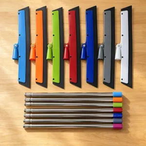 2-in-1 raamwisser met telescopische steel, professionele glasreiniger voor streeploos schone ramen.