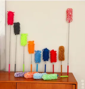 Telescopic microfiber duster bendable feather duster household cleaning tool dust cleaner