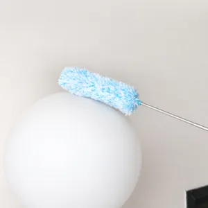 Extendable microfiber duster for home cleaning, electrostatic dust removal brush tool.