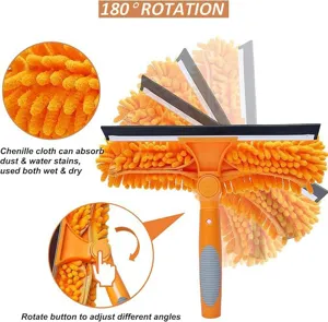 Detailed view of the 180-degree rotating window cleaner with absorbent chenille cloth