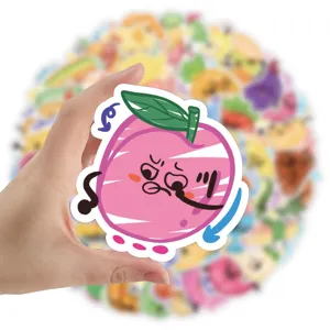 Cute angry peach graffiti food vinyl sticker for luggage and notebook decoration kit